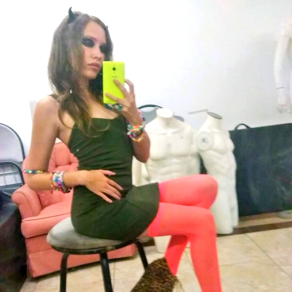 S Wet Seal Army Green Strappy Back Dress VTG Retired!